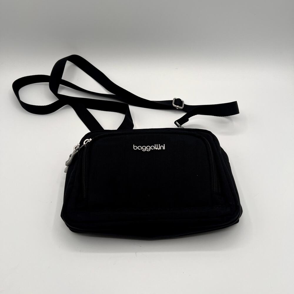 BAGGALLINI Triple Zipper Nylon RFID Crossbody Bag